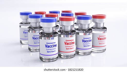 Sputnik 5 Russian COVID-19 Vaccine Bottle 3D Illustration