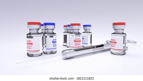 Sputnik 5 Russian COVID-19 Vaccine Bottle 3D Illustration