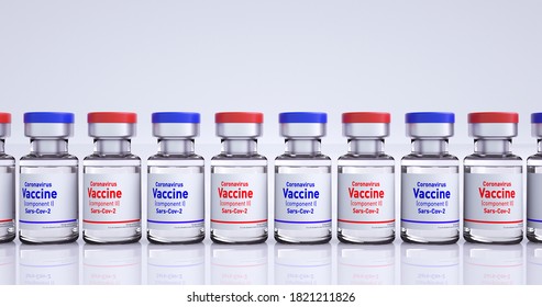 Sputnik 5 Russian COVID-19 Vaccine Bottle 3D Illustration