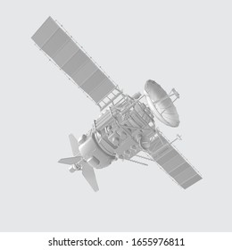 Spy Satellite In Space - 3D Illustration/3D Rendering