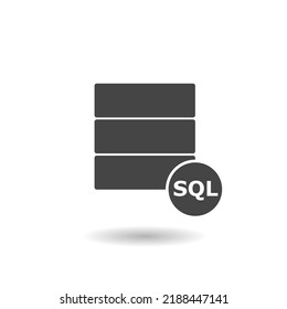 SQL Database Icon Logo Design With Shadow