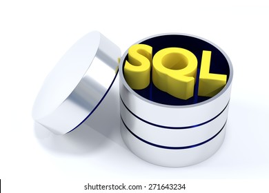 SQL Database - A Database Opened Containing The Letters For SQL Structured Query Language.