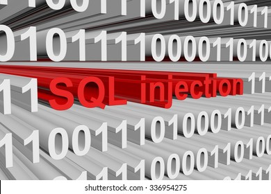 SQL Injection In The Form Of Binary Code, 3D Illustration