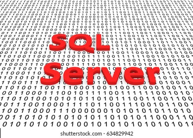 SQL Server as binary code 3D illustration