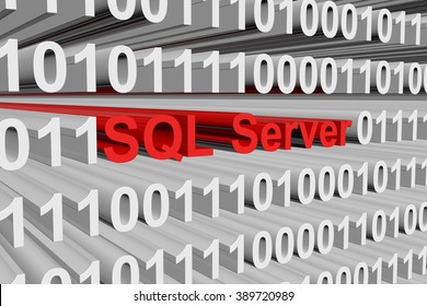 SQL Server Is Presented In The Form Of Binary Code 3d Illustration