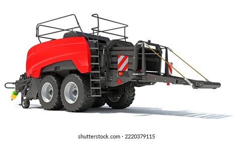 Square Baler Farm Equipment 3D Rendering On White Background