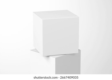 Square Box Packaging 3D Mockup