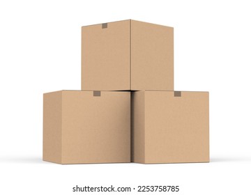 square carton box 3D illustrations