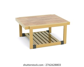 Square coffee table, two-tone combination