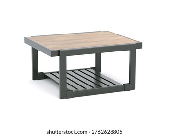 Square coffee table, two-tone combination