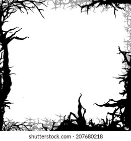 Square Forest Background Frame Illustration Isolated Stock Illustration ...