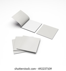 Square format catalog on white background. 3D rendering