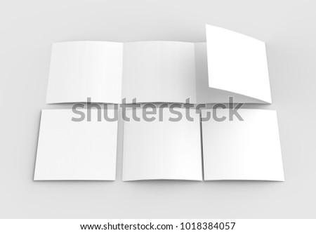 square four folded 4 fold brochure mockup stock illustration