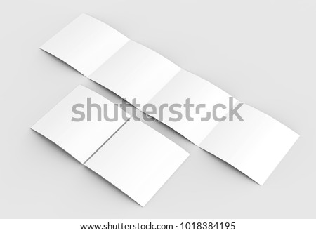 square four folded 4 fold brochure mockup stock illustration