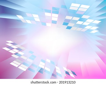 Square Grids Background Showing Simple Digital Art  