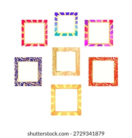 Square holiday frames set for greeting card, discount labels, sale tag, book title, signboard or photo frame. Part 6