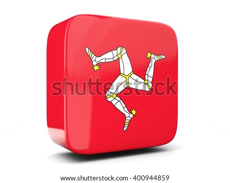 square icon flag isle man square stock illustration 400944859