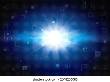Square and light connect background.Digital Abstract technology background. Digital Data Network ,2D rendering