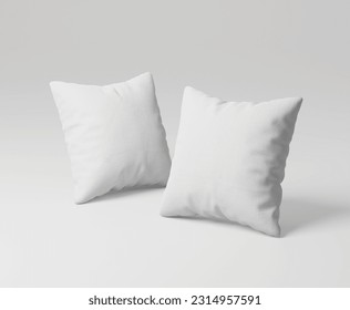 Square Pillow Set Mockup isolated on white Background