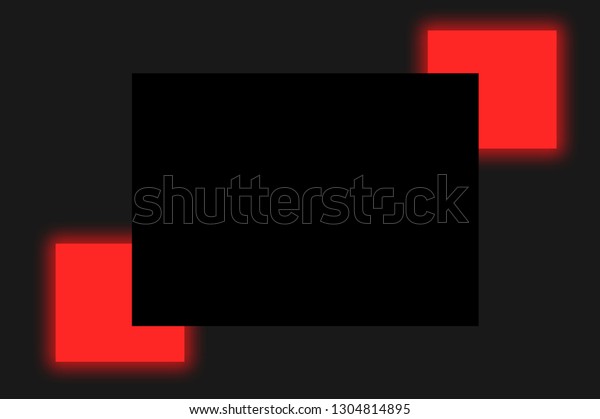 Square Red Frame Glowing On Black Stock Illustration 1304814895 ...