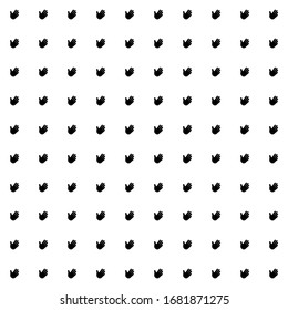Square seamless background pattern from geometric shapes. The pattern is evenly filled with black hands. Illustration on white background