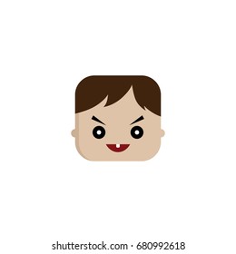 Square Shape Funny Expression Cartoon Head Stock Illustration 680992618 ...