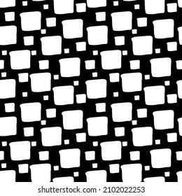 square uneven seamless pattern. texture black and white illustration