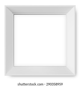 Square White Frame Template On The White Background