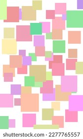 Squares geometric shapes pastel colors white background  The squares join each other  They make an ideal illustration for wrapping paper to use in creative compositions 