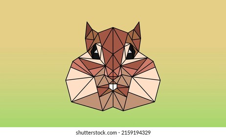 Squirrel Drawn Using Geometric Patterns