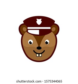 Squirrel Mascot Police Hat Logo Design Stock Illustration 1575344065 ...