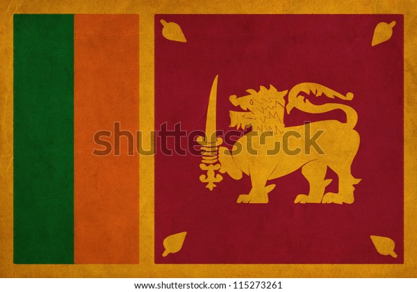 Sri Lanka Flag Drawing Grunge Retro Stock Illustration 115273261