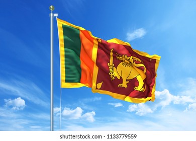 Sri Lanka Flag Waving On High Stock Illustration 1133779559 | Shutterstock