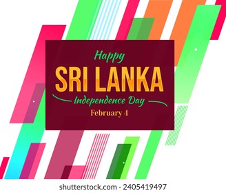 Sri Lanka Independence Day wallpaper design in colorful gradient shapes and typography in the box. February 4 is an independence day in Sri Lanka - Powered by Shutterstock