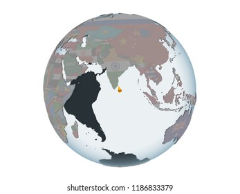 Sri Lanka On Political Globe Embedded Stock Illustration 1186833379 ...