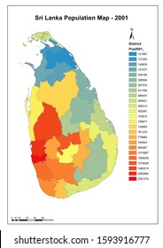 Sri Lanka Population Map 1963 To 2012.
