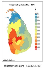 Sri Lanka Population Map 1963 To 2012.