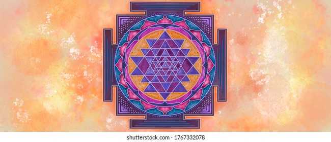 Sri Yantra Vedic symbol. If you are using a Sri Yantra in a home or office, the Vedics recommended that it faces East