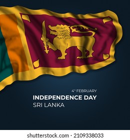 Srii Lanka independence day greetings card with flag and text. National holiday - Powered by Shutterstock