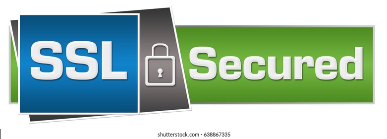 Ssl Secured Green Blue Lock Horizontal Stock Illustration 638867335 ...