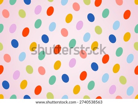 sstkEaster.Easter egg seamless pattern on pink.Cute birthday polka dot seamless pattern.Colorful eggs dots repeat round confetti background.dotted wallpaper Easter gift wrapping paper birthday decoration kid bg