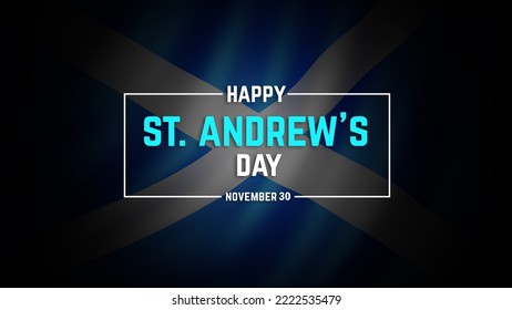 St. Andrew's Day (November 30) concept illustration with Scotland flag in dark background. Feast of Saint Andermas design. - Powered by Shutterstock