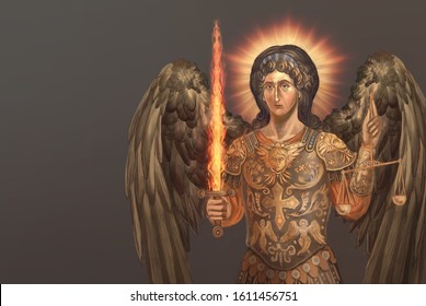 st. archangel Michael with burning sword