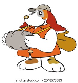 St. Bernard Rescue Dog Cartoon Character