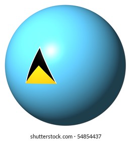 St Lucia flag sphere isolated on white illustration