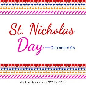 St. Nicholas Day Wallpaper in colorful traditional border style with Typography - Powered by Shutterstock