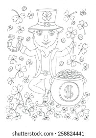 St Patrick's Day Leprechaun Coloring Page