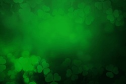 St Patrick's Day Lucky Charm Shamrock Irish Abstract Green Bokeh Background For Happy St Patrick's Day Celebration Background Design
