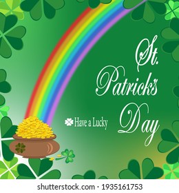St. Patrick's Day Sale Design, with Green Clover and Typography Letter on White Background. Irish Lucky Holiday Design Template for Coupon, Banner, Voucher or Promotional Poster