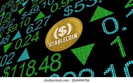 Stablecoin Stock Market Cryptocurrency Trading Prices Investment 3d Illustration